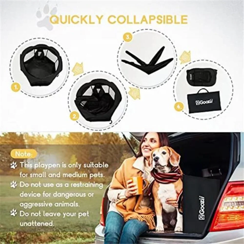 Portable Pet Dog Play Pens Kennel Crate with Top Cover